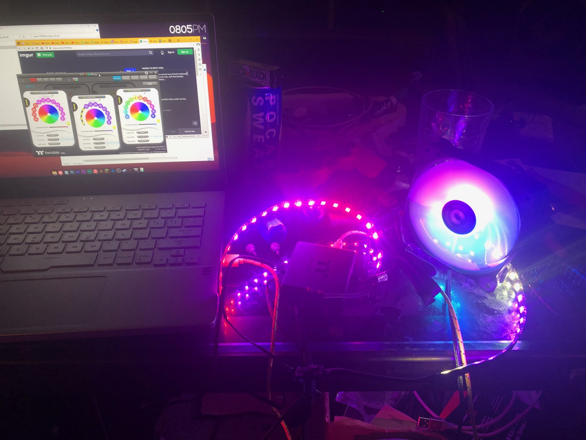 TT RGB Controller. I have the 3pk of pure plus fans and 5 port ...